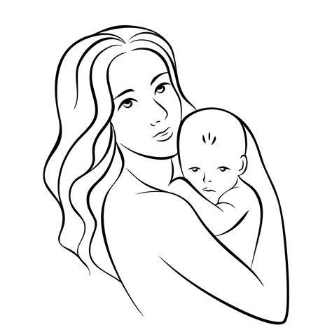 mother holding baby drawing